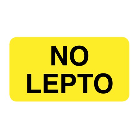 Label, No Lepto 7/8 X 1-5/8 Yellow W/Black